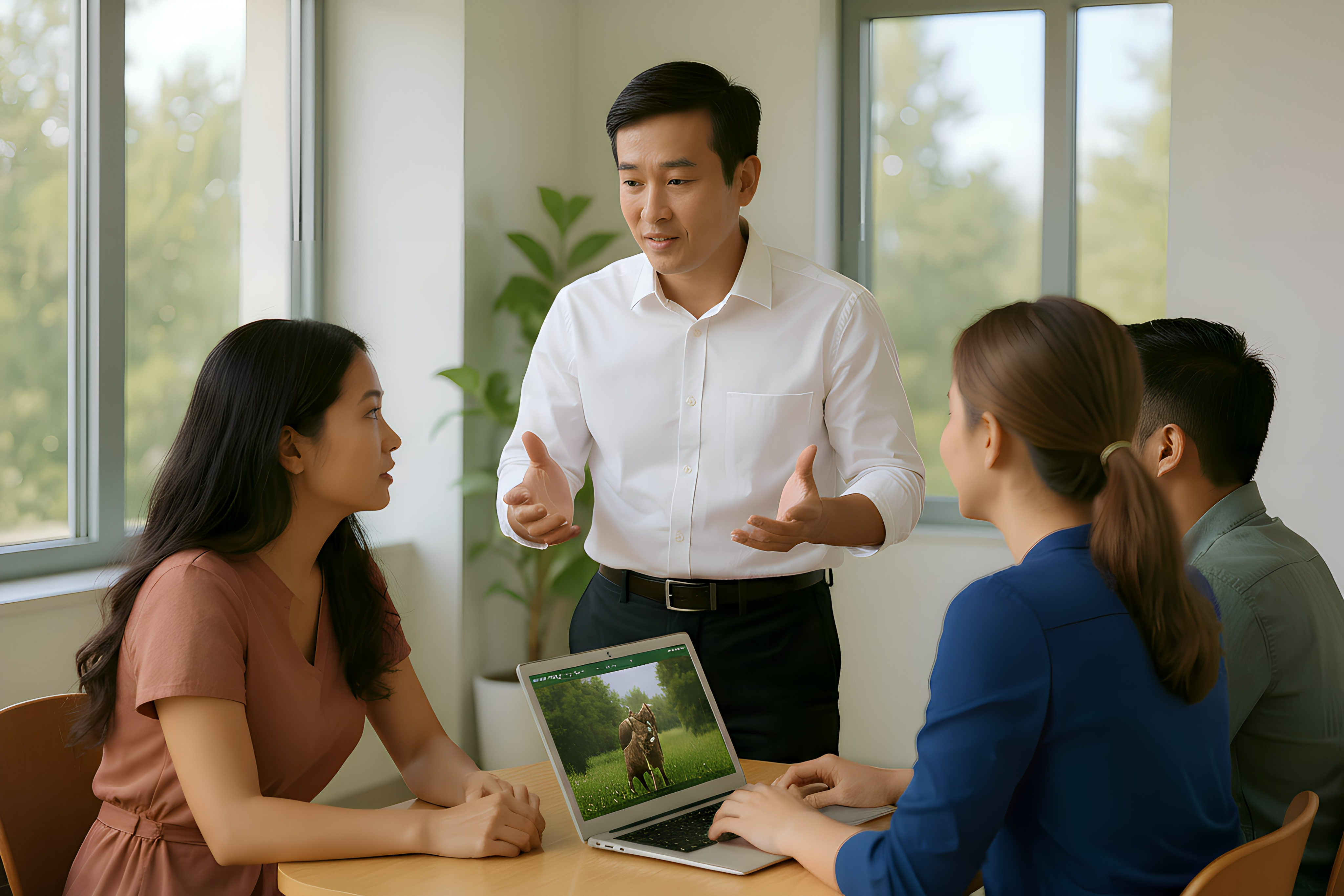 Team leader presenting to colleagues